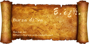 Burza Éva névjegykártya