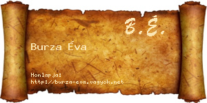 Burza Éva névjegykártya